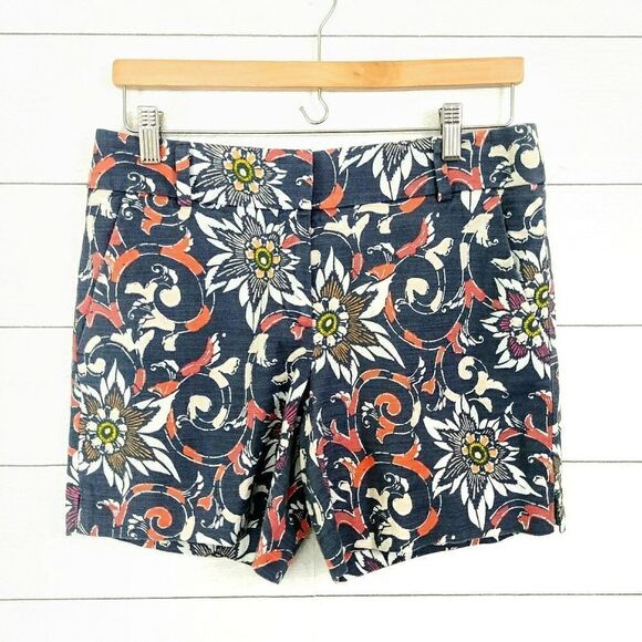Ann Taylor Loft The Riviera Shorts Floral 2 Blie - Picture 1 of 5